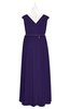 ColsBM Simone Royal Purple Plus Size Bridesmaid Dresses Pleated Sleeveless Elegant A-line V-neck Floor Length