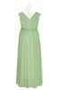 ColsBM Simone Sage Green Plus Size Bridesmaid Dresses Pleated Sleeveless Elegant A-line V-neck Floor Length