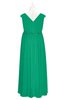 ColsBM Simone Sea Green Plus Size Bridesmaid Dresses Pleated Sleeveless Elegant A-line V-neck Floor Length