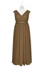 ColsBM Simone Truffle Plus Size Bridesmaid Dresses Pleated Sleeveless Elegant A-line V-neck Floor Length