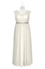 ColsBM Simone Whisper White Plus Size Bridesmaid Dresses Pleated Sleeveless Elegant A-line V-neck Floor Length