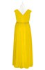 ColsBM Simone Yellow Plus Size Bridesmaid Dresses Pleated Sleeveless Elegant A-line V-neck Floor Length