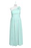 ColsBM Saylor Blue Glass Plus Size Bridesmaid Dresses Floor Length Zip up Cute A-line Flower Sleeveless