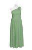 ColsBM Saylor Fair Green Plus Size Bridesmaid Dresses Floor Length Zip up Cute A-line Flower Sleeveless