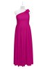 ColsBM Saylor Hot Pink Plus Size Bridesmaid Dresses Floor Length Zip up Cute A-line Flower Sleeveless