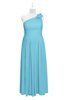 ColsBM Saylor Light Blue Plus Size Bridesmaid Dresses Floor Length Zip up Cute A-line Flower Sleeveless