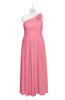 ColsBM Saylor Watermelon Plus Size Bridesmaid Dresses Floor Length Zip up Cute A-line Flower Sleeveless