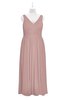 ColsBM Myla Blush Pink Plus Size Bridesmaid Dresses Ruching V-neck Sleeveless Zip up Floor Length Romantic
