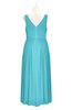 ColsBM Myla Turquoise Plus Size Bridesmaid Dresses Ruching V-neck Sleeveless Zip up Floor Length Romantic