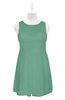 ColsBM Zaniyah Beryl Green Plus Size Bridesmaid Dresses Jewel Mini Casual A-line Zip up Sleeveless