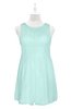 ColsBM Zaniyah Blue Glass Plus Size Bridesmaid Dresses Jewel Mini Casual A-line Zip up Sleeveless