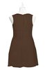 ColsBM Zaniyah Chocolate Brown Plus Size Bridesmaid Dresses Jewel Mini Casual A-line Zip up Sleeveless