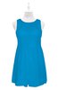 ColsBM Zaniyah Cornflower Blue Plus Size Bridesmaid Dresses Jewel Mini Casual A-line Zip up Sleeveless