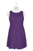 ColsBM Zaniyah Dark Purple Plus Size Bridesmaid Dresses Jewel Mini Casual A-line Zip up Sleeveless