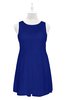 ColsBM Zaniyah Electric Blue Plus Size Bridesmaid Dresses Jewel Mini Casual A-line Zip up Sleeveless