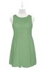 ColsBM Zaniyah Fair Green Plus Size Bridesmaid Dresses Jewel Mini Casual A-line Zip up Sleeveless