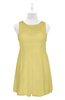ColsBM Zaniyah Misted Yellow Plus Size Bridesmaid Dresses Jewel Mini Casual A-line Zip up Sleeveless