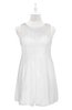ColsBM Zaniyah White Plus Size Bridesmaid Dresses Jewel Mini Casual A-line Zip up Sleeveless