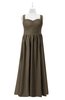 ColsBM Saige Carafe Brown Plus Size Bridesmaid Dresses Simple A-line Sleeveless Pleated Zip up Sweetheart