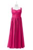 ColsBM Saige Fandango Pink Plus Size Bridesmaid Dresses Simple A-line Sleeveless Pleated Zip up Sweetheart