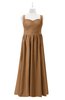 ColsBM Saige Light Brown Plus Size Bridesmaid Dresses Simple A-line Sleeveless Pleated Zip up Sweetheart