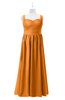 ColsBM Saige Orange Plus Size Bridesmaid Dresses Simple A-line Sleeveless Pleated Zip up Sweetheart