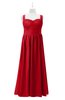 ColsBM Saige Red Plus Size Bridesmaid Dresses Simple A-line Sleeveless Pleated Zip up Sweetheart