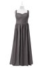 ColsBM Saige Ridge Grey Plus Size Bridesmaid Dresses Simple A-line Sleeveless Pleated Zip up Sweetheart