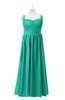 ColsBM Saige Viridian Green Plus Size Bridesmaid Dresses Simple A-line Sleeveless Pleated Zip up Sweetheart