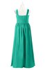 ColsBM Saige Viridian Green Plus Size Bridesmaid Dresses Simple A-line Sleeveless Pleated Zip up Sweetheart