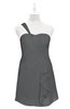 ColsBM Nataly Grey Plus Size Bridesmaid Dresses Simple Sleeveless Column Ruching Asymmetric Neckline Zipper