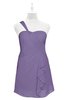ColsBM Nataly Lilac Plus Size Bridesmaid Dresses Simple Sleeveless Column Ruching Asymmetric Neckline Zipper