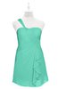 ColsBM Nataly Seafoam Green Plus Size Bridesmaid Dresses Simple Sleeveless Column Ruching Asymmetric Neckline Zipper