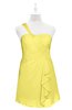ColsBM Nataly Yellow Iris Plus Size Bridesmaid Dresses Simple Sleeveless Column Ruching Asymmetric Neckline Zipper