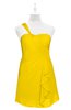 ColsBM Nataly Yellow Plus Size Bridesmaid Dresses Simple Sleeveless Column Ruching Asymmetric Neckline Zipper