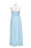 ColsBM Nyla Ice Blue Plus Size Bridesmaid Dresses Floor Length Sleeveless Bow Plain Halter Empire