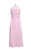 ColsBM Nathalia Baby Pink Plus Size Bridesmaid Dresses A-line Floor Length Ruching Zip up Mature Jewel