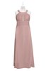 ColsBM Nathalia Blush Pink Plus Size Bridesmaid Dresses A-line Floor Length Ruching Zip up Mature Jewel