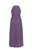 ColsBM Nathalia Chinese Violet Plus Size Bridesmaid Dresses A-line Floor Length Ruching Zip up Mature Jewel