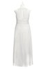 ColsBM Nathalia Cloud White Plus Size Bridesmaid Dresses A-line Floor Length Ruching Zip up Mature Jewel