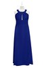 ColsBM Nathalia Electric Blue Plus Size Bridesmaid Dresses A-line Floor Length Ruching Zip up Mature Jewel