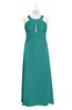 ColsBM Nathalia Emerald Green Plus Size Bridesmaid Dresses A-line Floor Length Ruching Zip up Mature Jewel