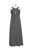 ColsBM Nathalia Grey Plus Size Bridesmaid Dresses A-line Floor Length Ruching Zip up Mature Jewel