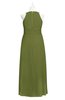 ColsBM Nathalia Olive Green Plus Size Bridesmaid Dresses A-line Floor Length Ruching Zip up Mature Jewel