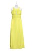 ColsBM Nathalia Pale Yellow Plus Size Bridesmaid Dresses A-line Floor Length Ruching Zip up Mature Jewel