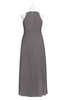 ColsBM Nathalia Ridge Grey Plus Size Bridesmaid Dresses A-line Floor Length Ruching Zip up Mature Jewel