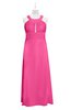 ColsBM Nathalia Rose Pink Plus Size Bridesmaid Dresses A-line Floor Length Ruching Zip up Mature Jewel