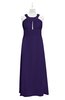 ColsBM Nathalia Royal Purple Plus Size Bridesmaid Dresses A-line Floor Length Ruching Zip up Mature Jewel