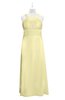 ColsBM Nathalia Soft Yellow Plus Size Bridesmaid Dresses A-line Floor Length Ruching Zip up Mature Jewel