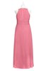ColsBM Nathalia Watermelon Plus Size Bridesmaid Dresses A-line Floor Length Ruching Zip up Mature Jewel